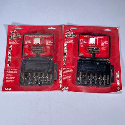 (2pc) [NIB] VERMONT AMERICAN BIT SET | Set of 2 new in box Vermont America Iso-Temp - Claw Double End Bit and Nutdriver set. - w. 8 x l....