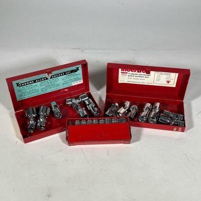 (3pc) INDESTRO SOCKET SETS | Including a 7-piece universal joint socket set, a 6-piece hrome alloy socket set, and a 9-piece socket set,...