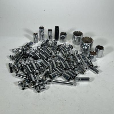 S-K Group of Sockets | Large S-K group of sockets, approx. 100+ pieces, including; hex, twelve point, square sockets for wrenches.

