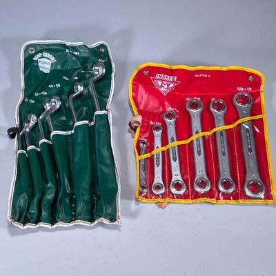 (2pc) DURO-CHROME & INDESTRO WRENCHES | Including: Indestro Tools ratcheting wrench set ranging from 1/4” - 7/8”


