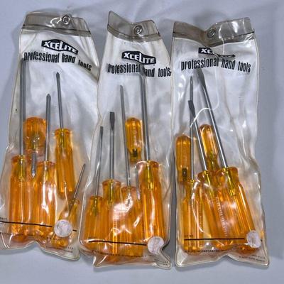 (3pc) NIB XCELITE Screwdriver SETS | New in box Xcelite Professional Tools screwdriver sets including: 2 flathead 5pc sets and 1 Phillips...