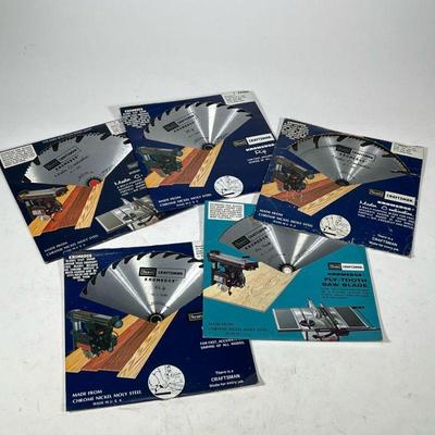 (5pc) Sears Kromedge 9 Inch Saw blades | Including a master combination, two rips apply tooth and one master combination with signs of use

