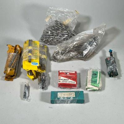 Box Of Miscellaneous Drill Press Bits | h. 6 x w. 7 x l. 12 in