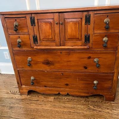 antique, rustic oak sideboard, buffet
