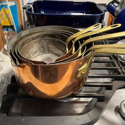 vintage copper pots