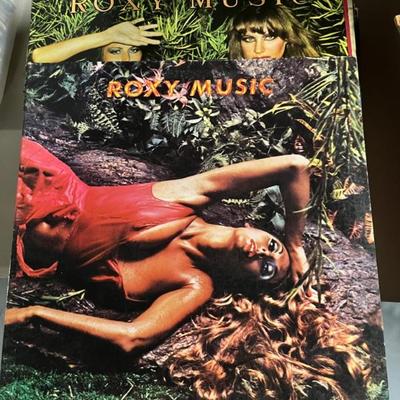 Vintage vinyl records—mostly 70s and 80s—talking Heads, Bruce Springsteen, Bob Dylan, Cheap Trick, The Clash, Roxy Music, Prince, Little...