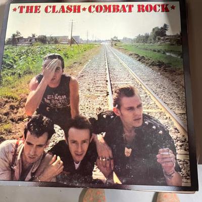 Vintage vinyl records—mostly 70s and 80s—talking Heads, Bruce Springsteen, Bob Dylan, Cheap Trick, The Clash, Roxy Music, Prince, Little...
