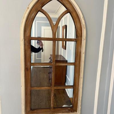
Very pretty arched window pane mirror