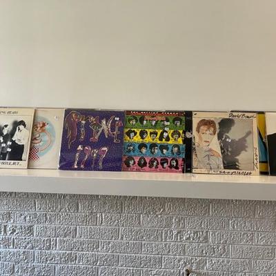 Vintage vinyl records—mostly 70s and 80s—talking Heads, Bruce Springsteen, Bob Dylan, Cheap Trick, The Clash, Roxy Music, Prince, Little...