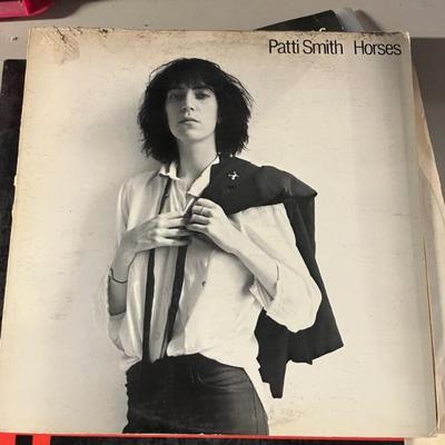 Vintage vinyl records—mostly 70s and 80s—talking Heads, Bruce Springsteen, Bob Dylan, Cheap Trick, The Clash, Roxy Music, Prince, Little...