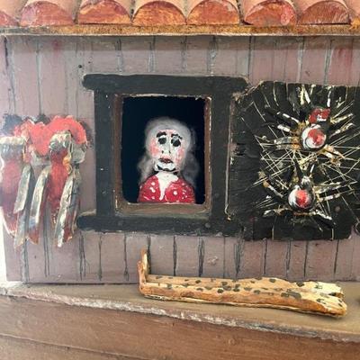 Folk Art Noah’s Ark by Virgil Myers, dated 1995—all handmade with 97 pairs of animals, including kangaroos, crickets, ladybugs,...