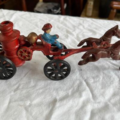 vintage cast iron fire engine