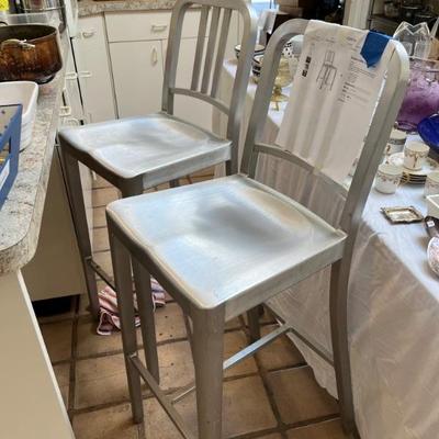 Emeco Navy stools, vintage, MCM