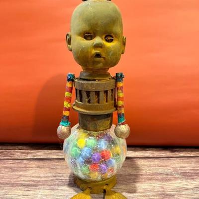 Doll sculptures by Stuart Novy, folk art, outsider art, steampunk, made from doll parts and other found objects (I think they are kinda...