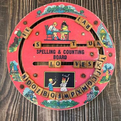 Antique spelling and counting toys