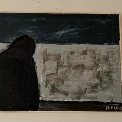 Outsider art painting, signed H. Bak