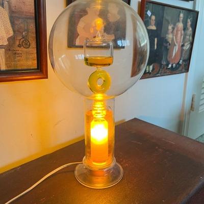 Lampe an ebullition, this is so cool! It's a 1970 French, hand blown glass lamp that bubbles and boils. This puts lava lamps to shame.