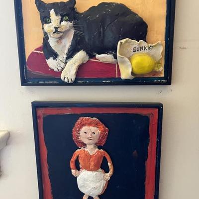 Paintings by Stuart Novy, they are all very small, copies of famous works