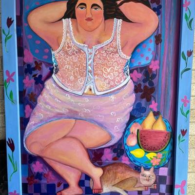Folk art painting by Mahvesh Mossaed, noted artist and poet