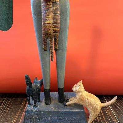 Folk art whirligig, Cats, signed Kostuch