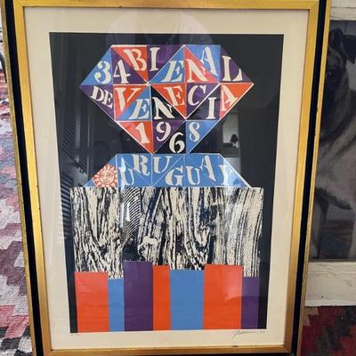 signed and numbered poster by Antonio FRASCONI for the Venice Biennale 1968