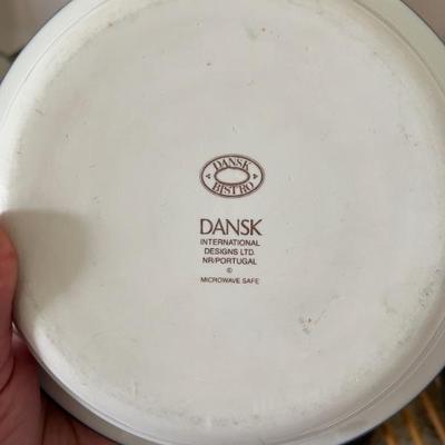 vintage 1970s blue and white Dansk set of dishes