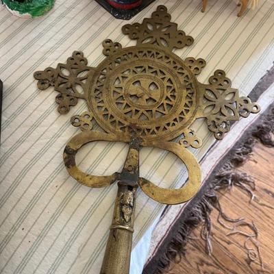 antique brass cross