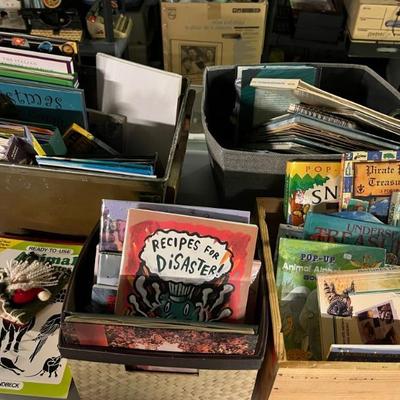 Loads of basement stuff—tools, art supplies, vintage Christmas, holiday decor, vintage tin toys, paper goods, filing cabinets, etc