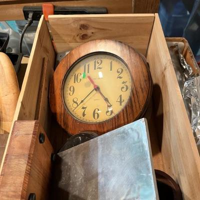 lots of old clocks, clock parts and watch parts