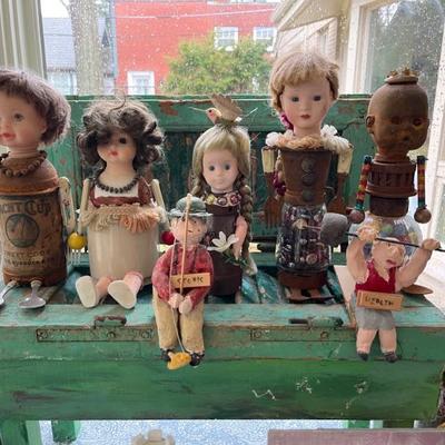 Doll sculptures by Stuart Novy, folk art, outsider art, steampunk, made from doll parts and other found objects (I think they are kinda...