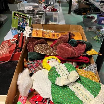 Loads of basement stuff—tools, art supplies, vintage Christmas, holiday decor, vintage tin toys, paper goods, filing cabinets, etc