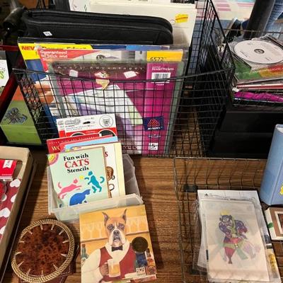 great basement digging--tools, office supplies, art supplies, craft supplies, vintage Christmas  and holidays, baskets, boxes, etc