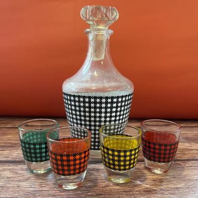 Lots of fun vintage barware and glasses