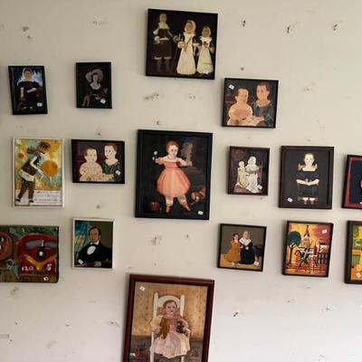 Paintings by Stuart Novy, they are all very small, copies of famous works
