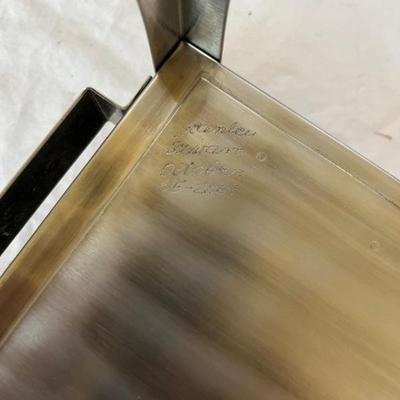 stainless steel jewelry box by Chicago outsider artist Stanley Swzarc, signed and dated, Swzarc was an artist musician and steelworker...