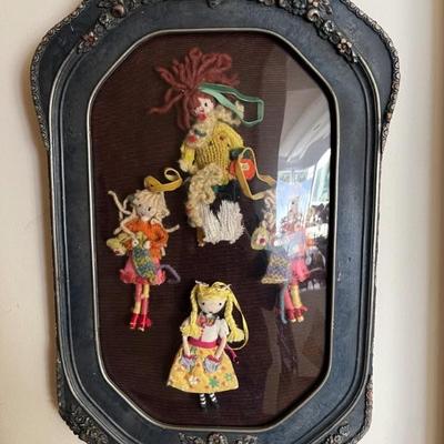 framed doll shadow box by Stuart Novy, folk art, outsider art