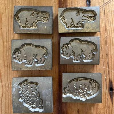 antique brass animal cracker molds