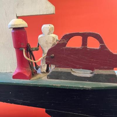Folk art whirligig by Stuart Novy, gas station