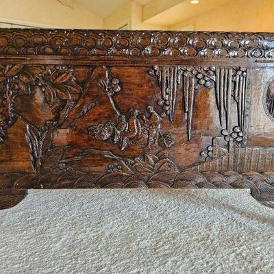 Engraved Wood Chest