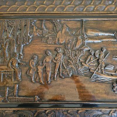 Engraved Wood Chest