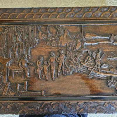 Engraved Wood Chest