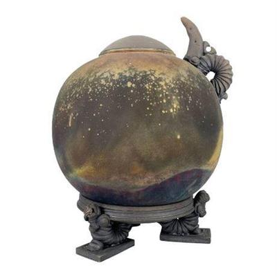 Lot 007   
Rick Foris 1986 Raku Studio Pottery Vessel