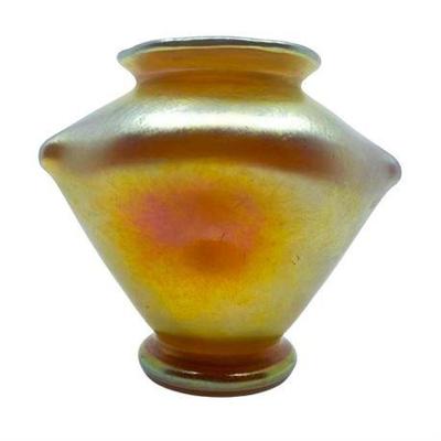 Lot 009   
Favrille Cabinet Vase, In The Style of Tiffany, Unsigned