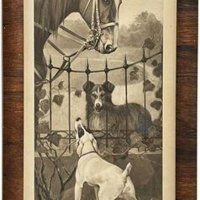 Lot 029-001 
"Good By", 1906 Lithograph Etching, Antique