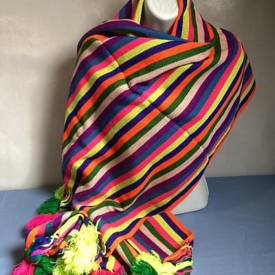 Vintage Mexican Rebozo Shawl Multicolored