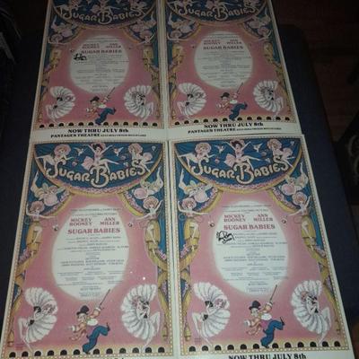 Mickey Rooney Signed and unsigned Sugar Babies window card 14 in. x 20 in.