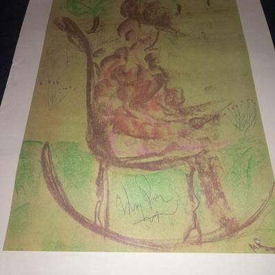 Mickey Rooney art print with ink autograph 