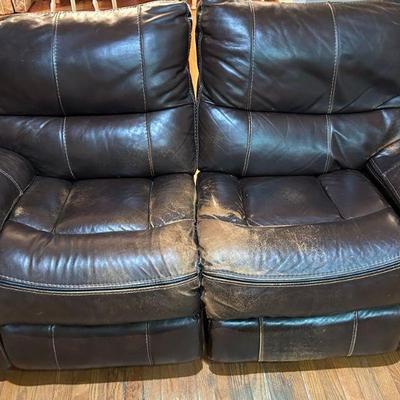 Rocking Leather Loveseat 