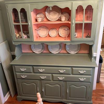 Vintage Custom Painted Hutch 