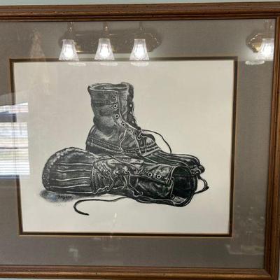 Work Boots Framed Art 